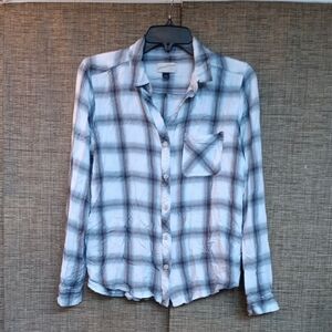 Universal Thread Gray and White Plaid Shirt
